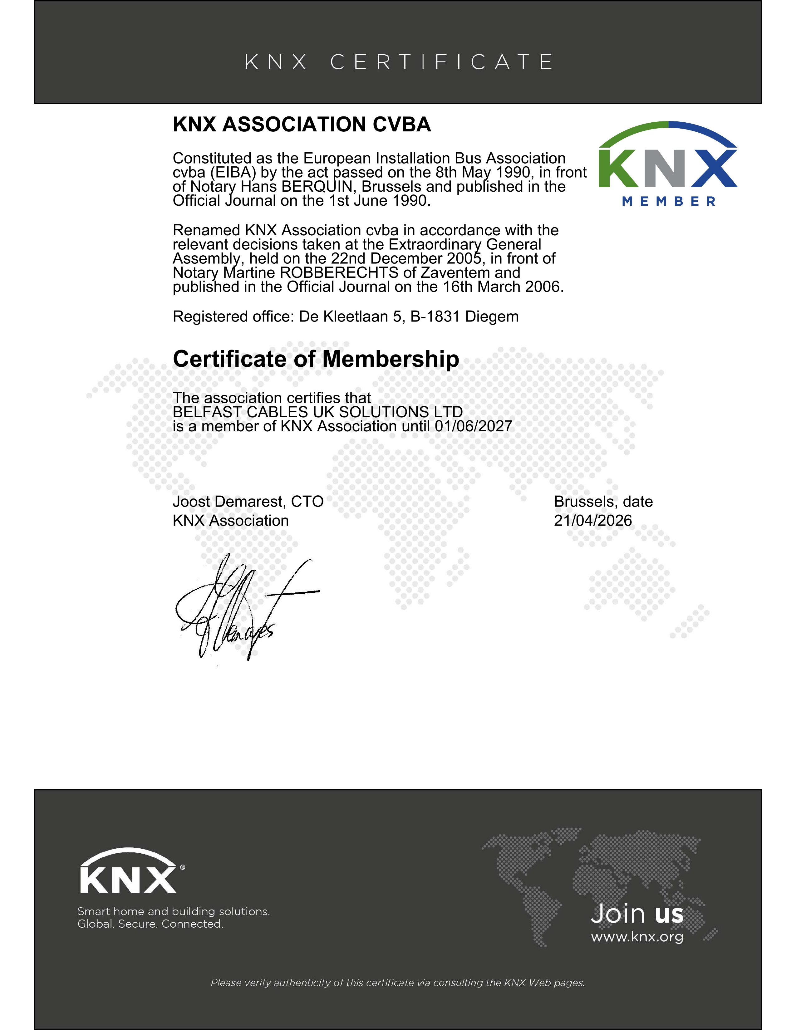KNX Certificate